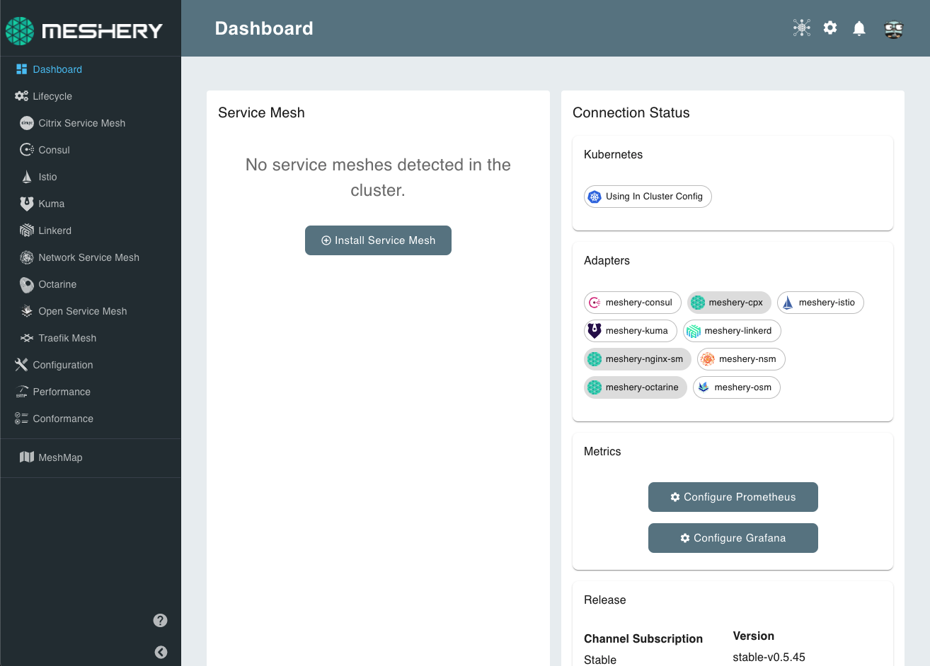 Meshery Dashboard