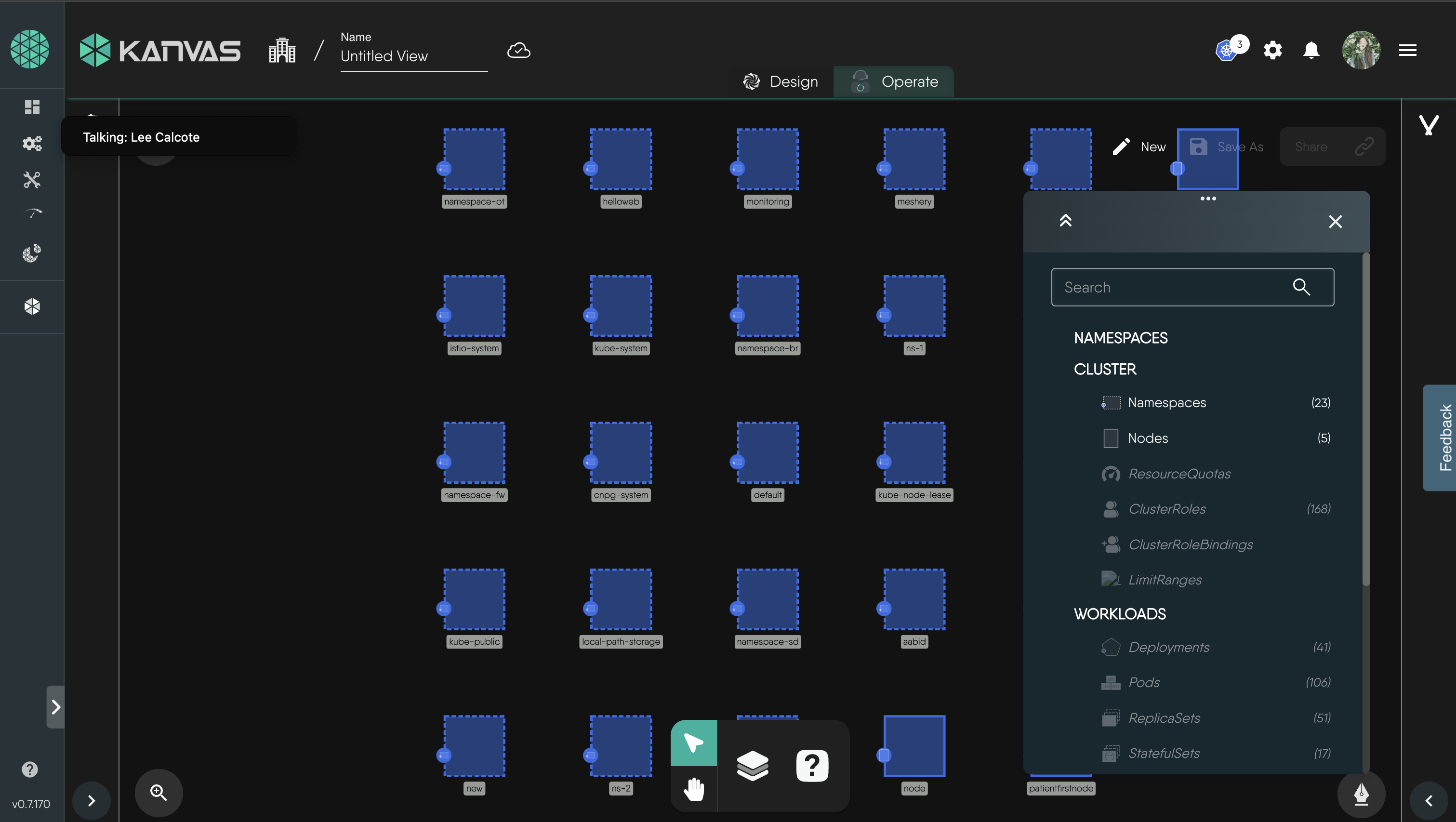 Operate layers expanded